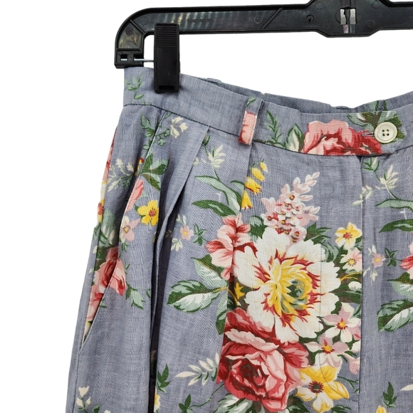 Lauren Ralph Lauren Floral High Waist Shorts - Blue and Red - Picture 2 of 7